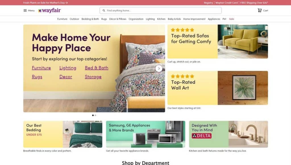 wayfair one of the online selling platforms