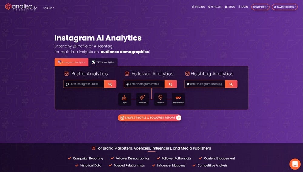Analisa best Instagram analytics tools