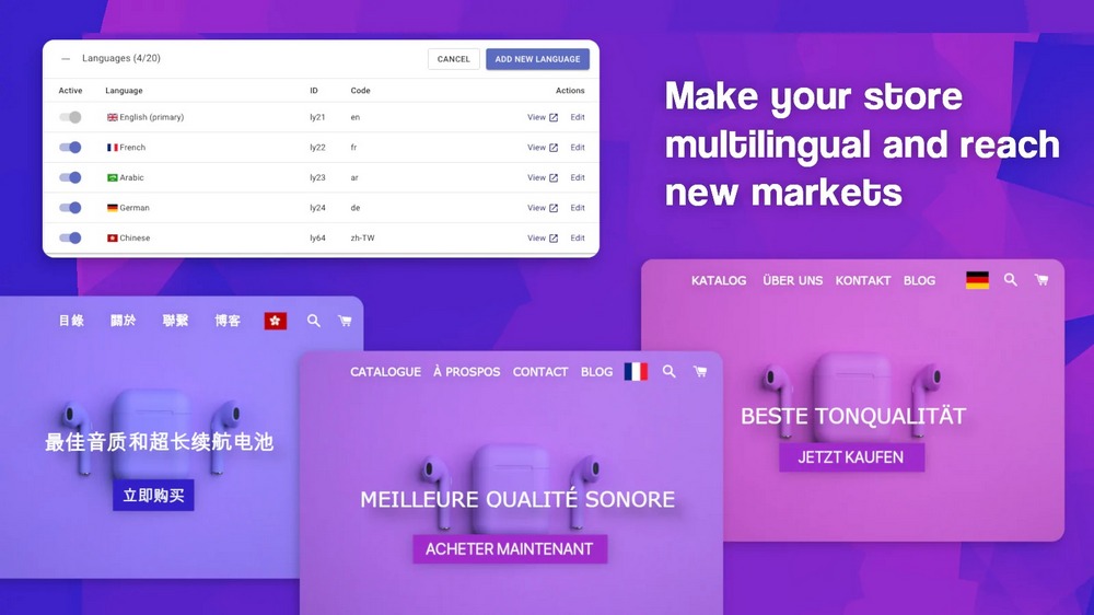 Langify plugin is top extension for translating your online store