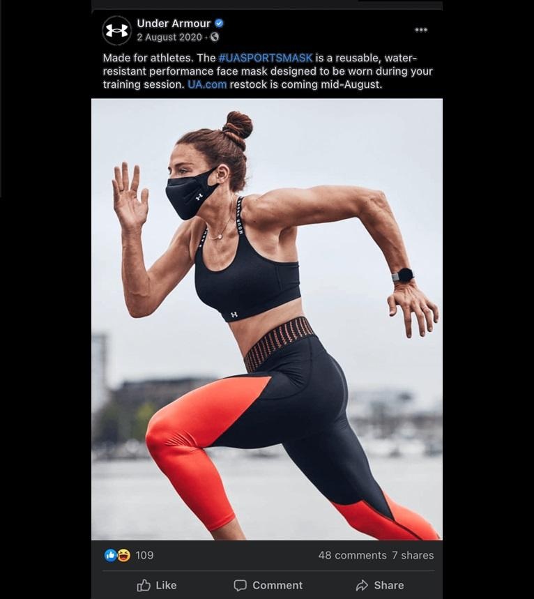 Under Armour sponsored Ads example