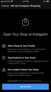 instagram shop now button