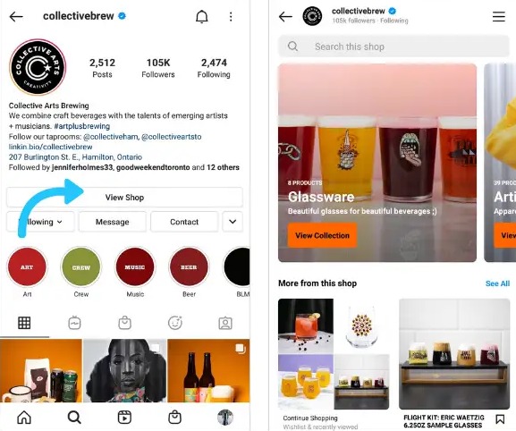 instagram social storefront example