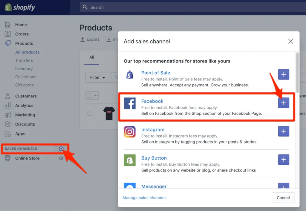 shopify facebook integration