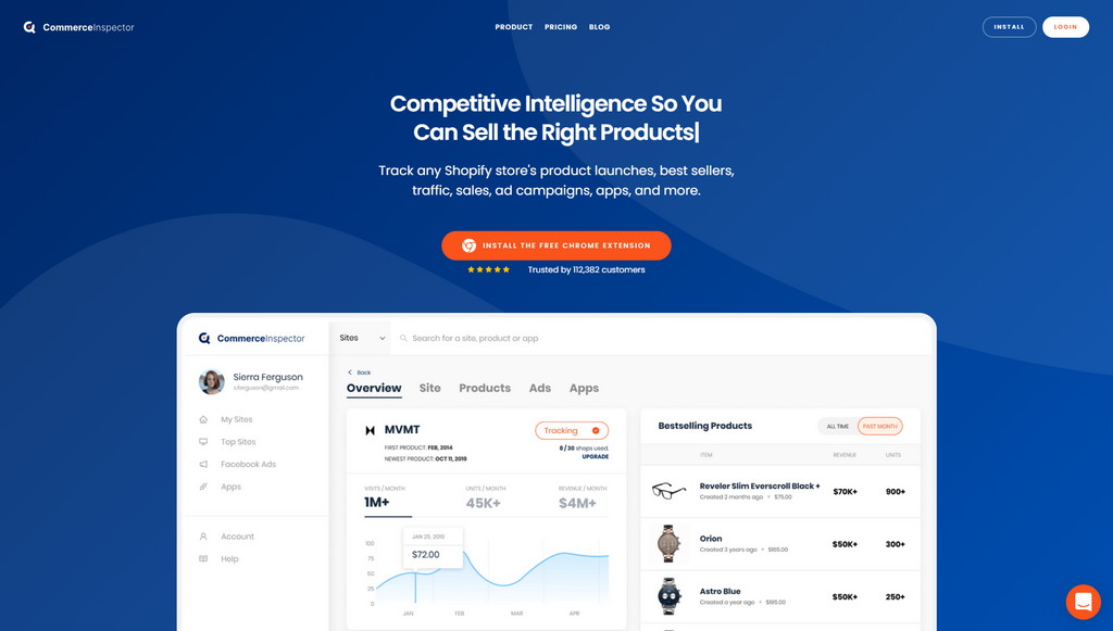 Commerce Inspector for finding dropshipping products