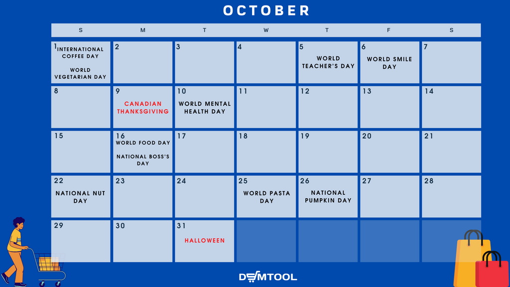 October 2023 calendar with holidays