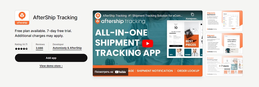 AfterShip best shipping app for shopify