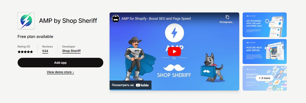 AMP by Shop Sheriff Shopify SEO plugin