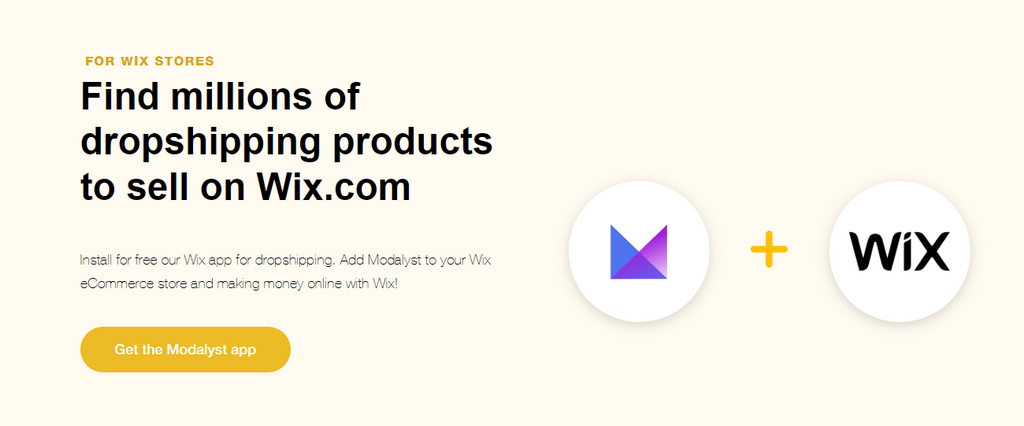 dropshipping wix ecommerce with modalyst