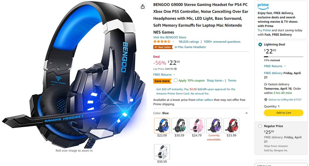 Amazon dropship gaming gear idea