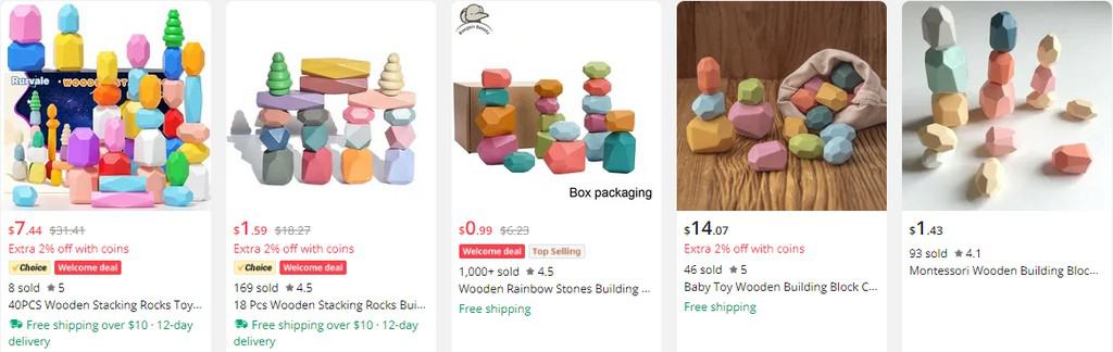 Wooden Stacking Rocks black friday top selling items