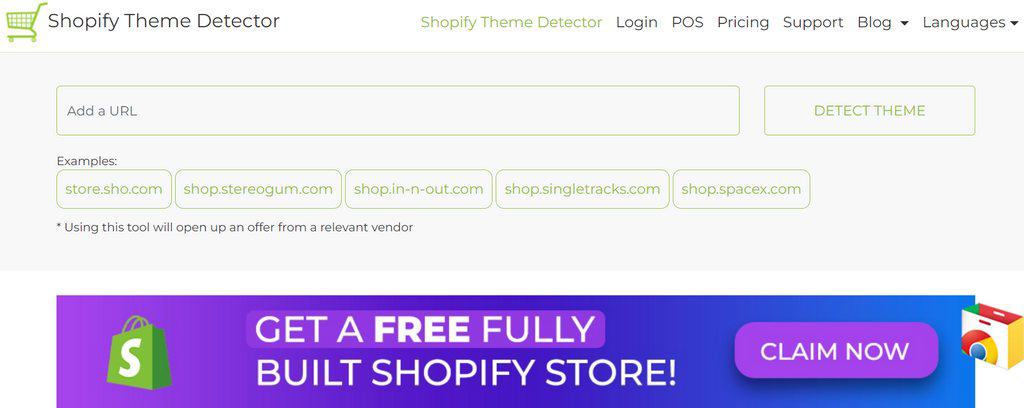 Shopify theme detector extension