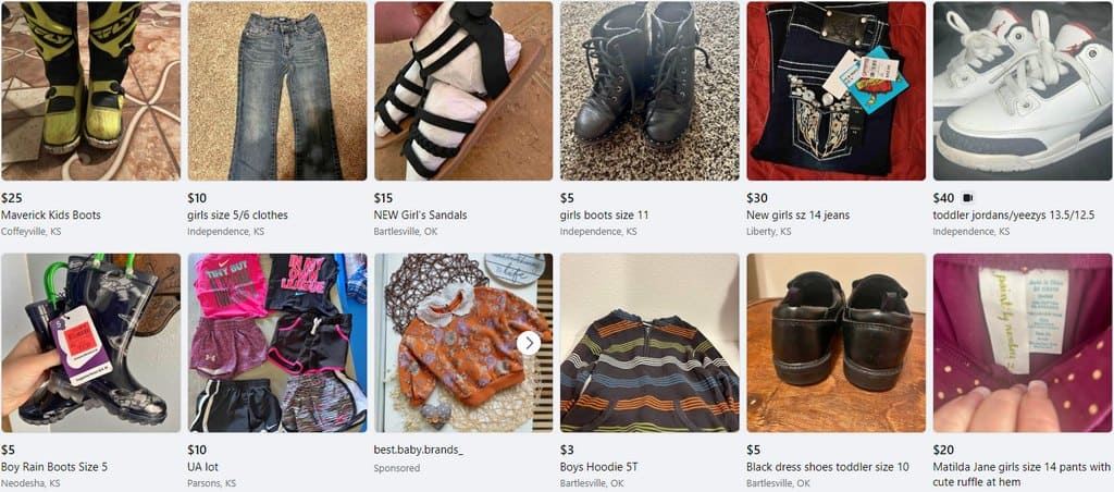 kids clothing items on facebook marketplace