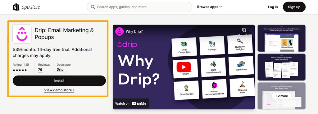Drip shopify marketing tools