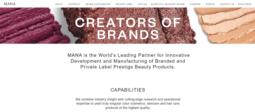 Mana Beauty Products Private Labeling Manufacturer